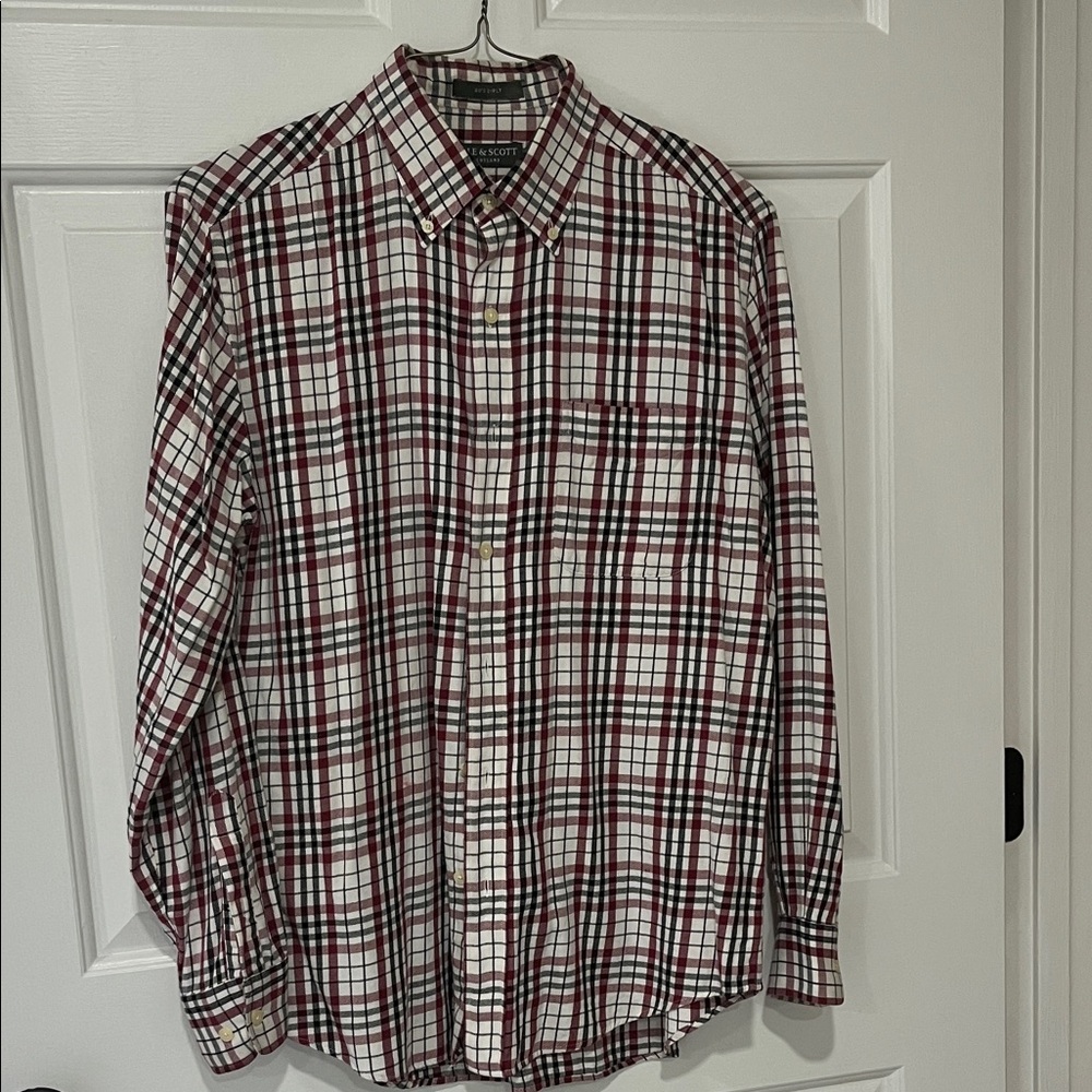 Lyle & Scott Men's Checkered Button-Down Shirt - Maroon, Black, White